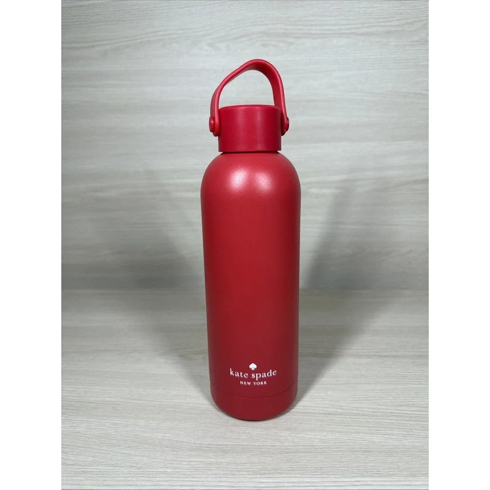 New No Box Kate Spade New York Red Stainless Steel Water Bottle. Never Used